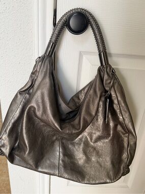 Kenneth Cole New York Metallic Gunmetal Hobo Bag